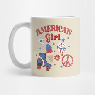 Vintage American Girl 4th Of July Mug